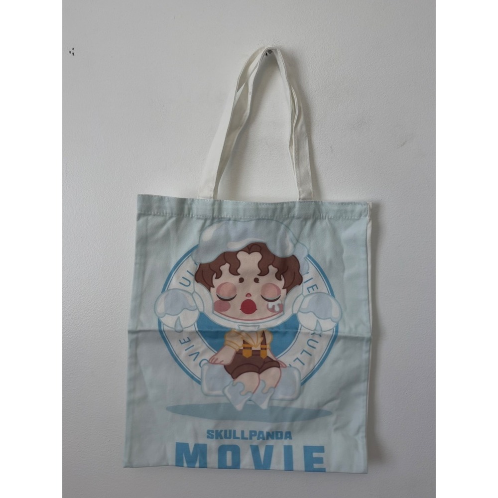 SKULLPANDA-Inspired Movie-Themed Canvas Tote – Blue – NWOT